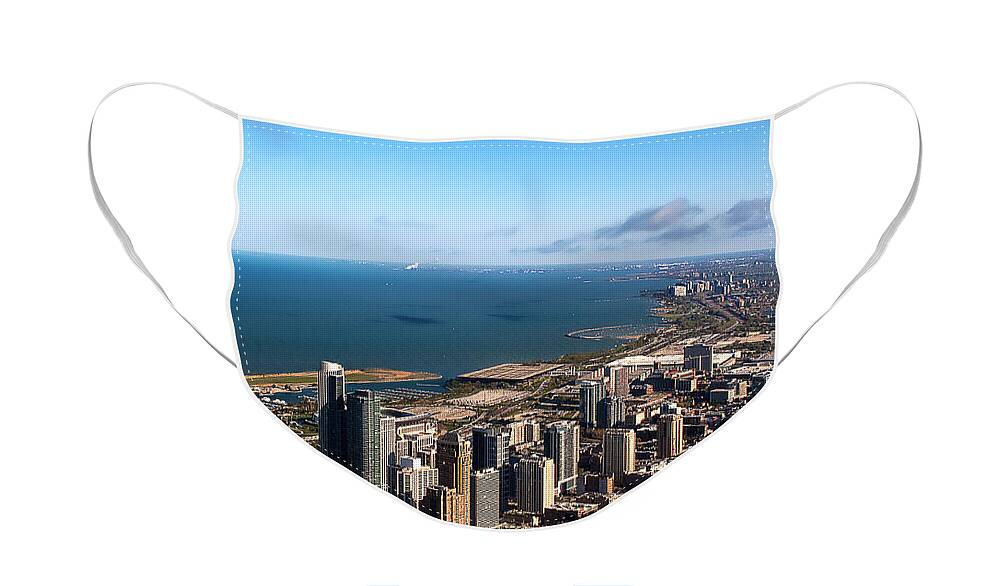 Chicago Face Mask featuring the photograph Chicago from above by Milena Ilieva