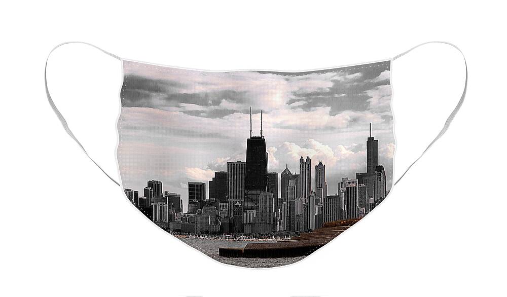 Chicago Face Mask featuring the photograph Chicago - view from the lake by Milena Ilieva
