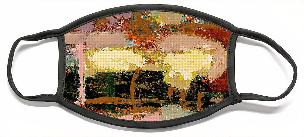 Landscape Face Mask featuring the painting Chopped Liver by Allan P Friedlander