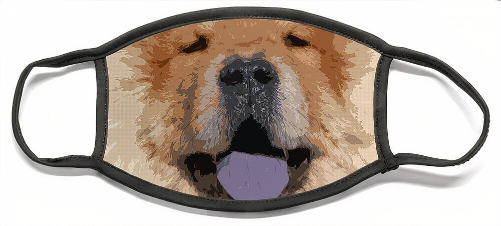Chow Chow Face Mask featuring the photograph Chow Chow by Nancy Merkle