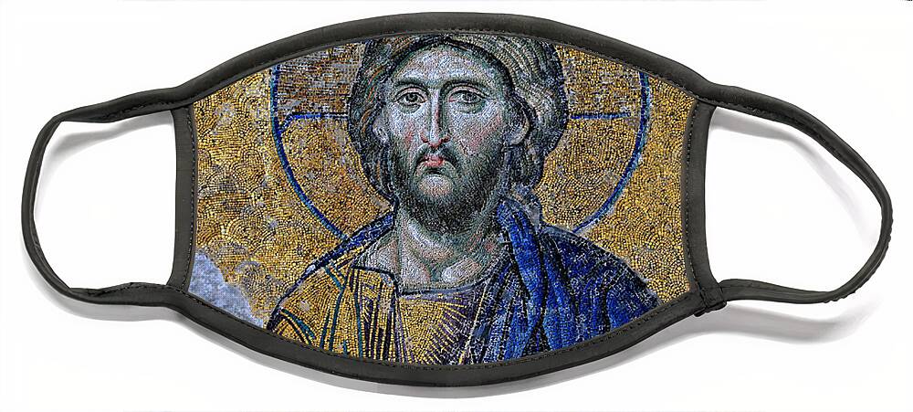 Christ Pantocrator Face Mask featuring the photograph Christ Pantocrator -- Hagia Sophia by Stephen Stookey