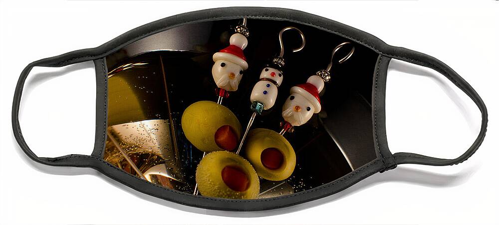 Christmas Face Mask featuring the photograph Christmas Crowded Martini by Ron White