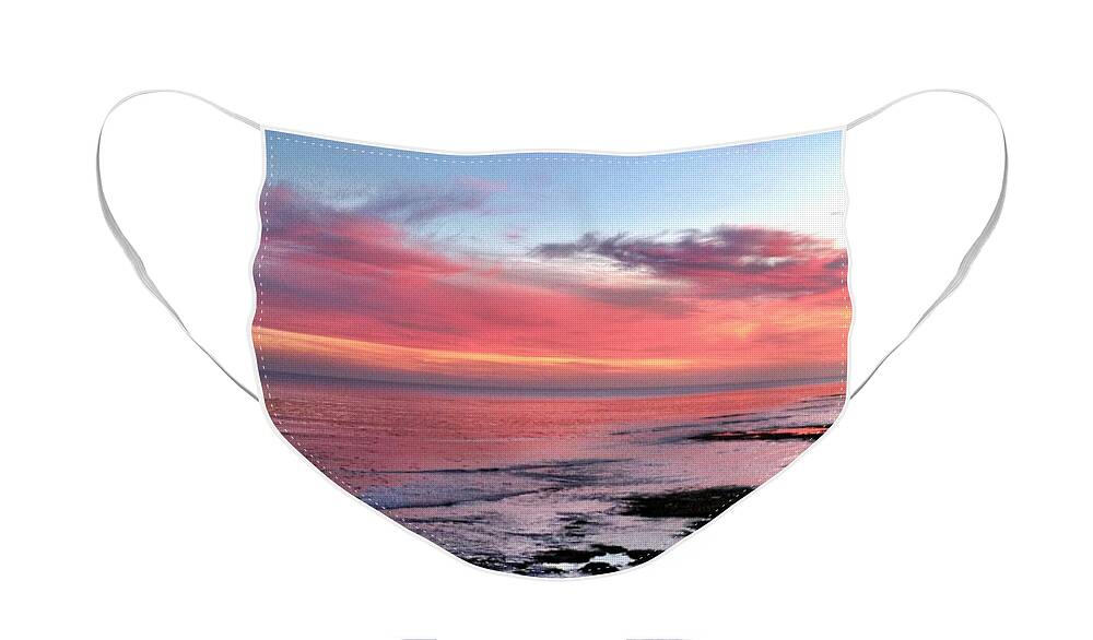 Sunset Face Mask featuring the photograph Christmas Sunset by Lora Lee Chapman