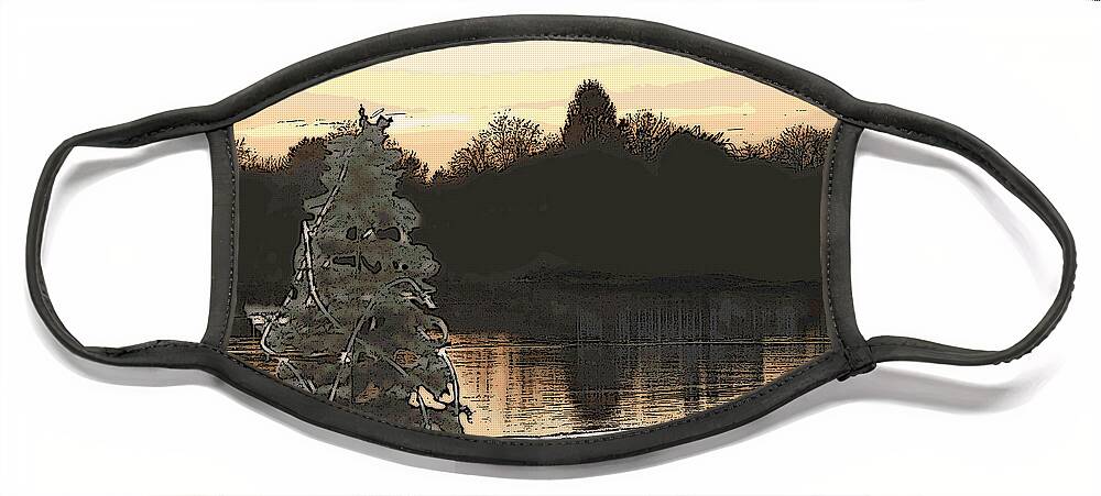 Nature Face Mask featuring the photograph Christmas Time in Kennebunk by Ann Tracy