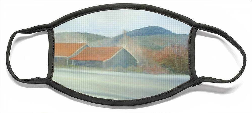 Restaurant Face Mask featuring the painting Churchills Mendon Vermont by Sheila Mashaw