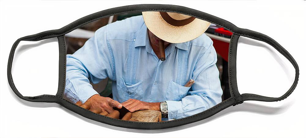 Cuban Face Mask featuring the photograph Cigar Maker by Raul Rodriguez