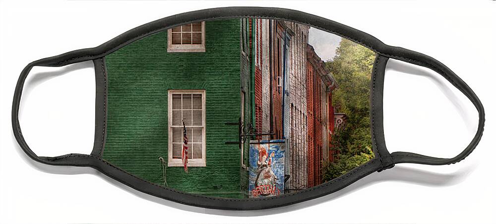 Baltimore Face Mask featuring the photograph City - Baltimore - Fells Point MD - Bertha's and The Greene Turtle by Mike Savad