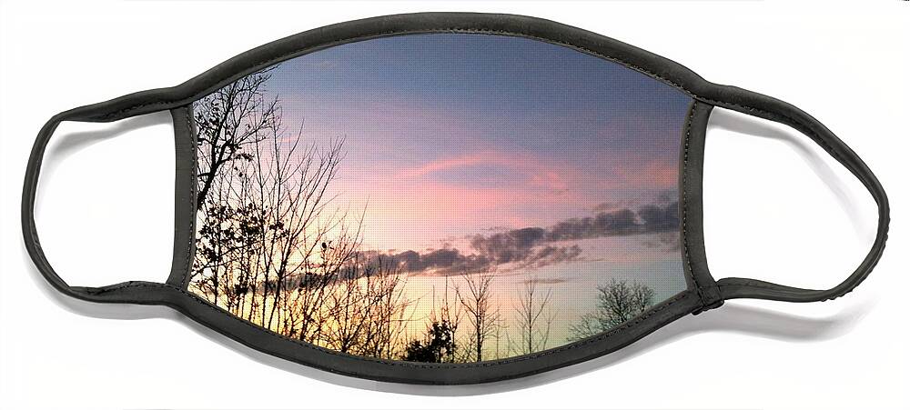 Durham Face Mask featuring the photograph Clear Evening Sky by Linda Bailey