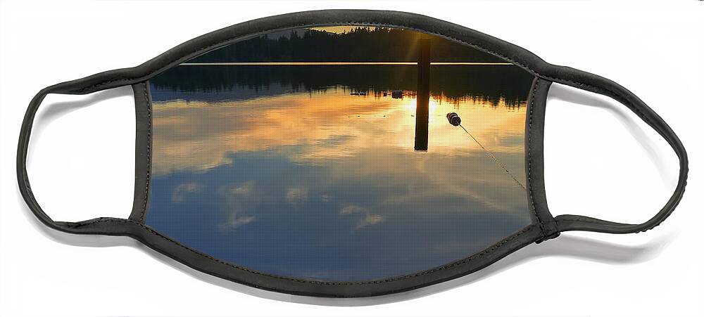 Clear Lake Face Mask featuring the photograph Clear Lake Sunset by Peter Mooyman