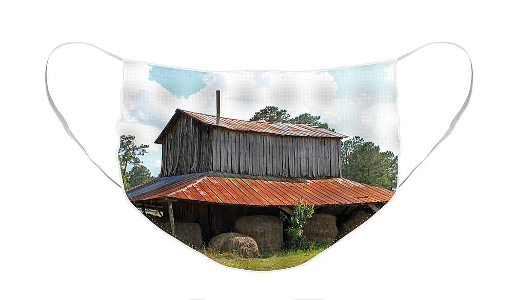 Tobacco Barn Face Mask featuring the photograph Clewis Family Tobacco Barn by Suzanne Gaff