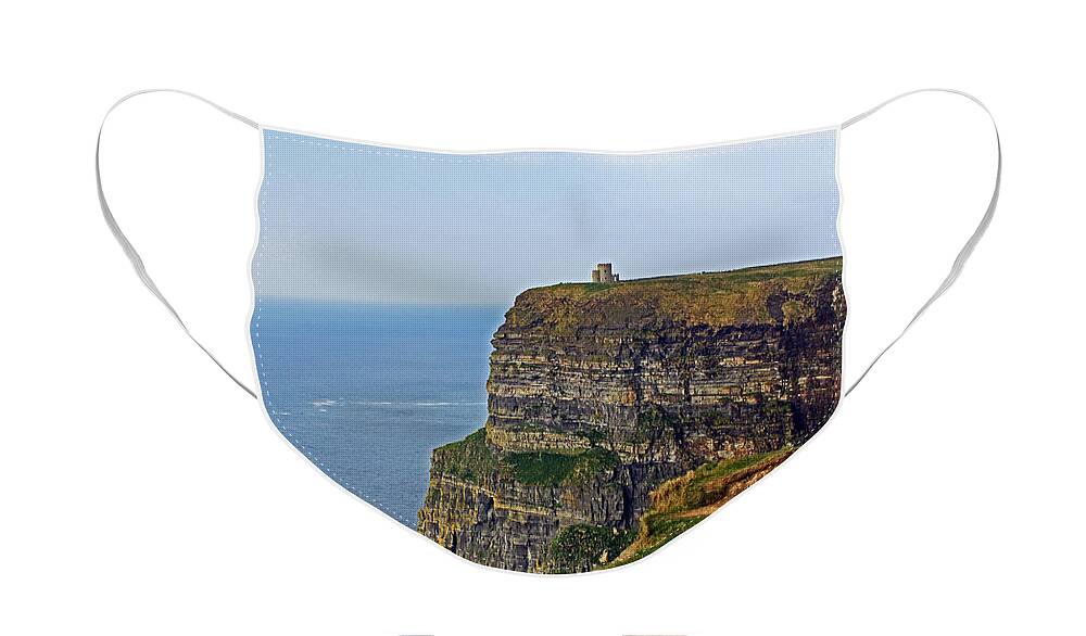 Ireland Face Mask featuring the photograph Cliffside Steeple by Jennifer Robin