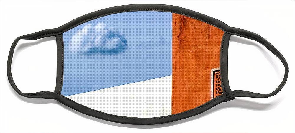 Cloud Face Mask featuring the photograph Drifting Cloud - Colorful looking up Minimalist Photograph by Prakash Ghai