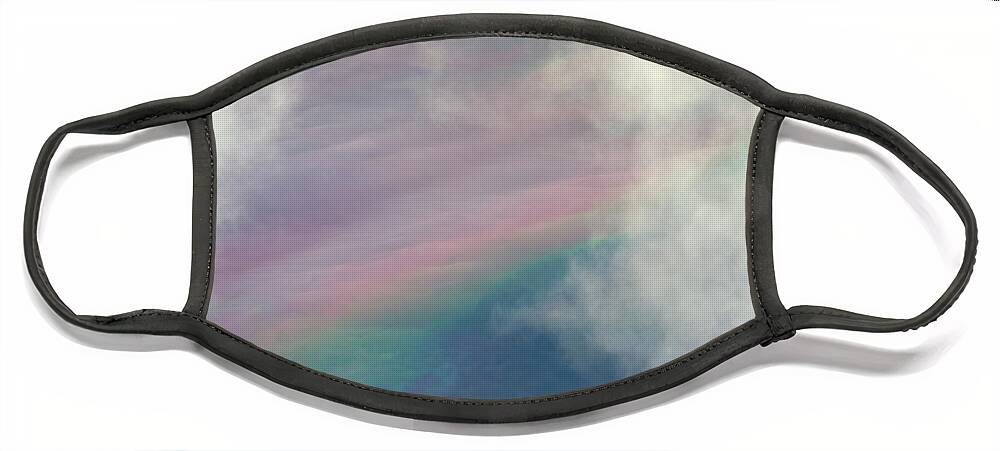 00463499 Face Mask featuring the photograph Clouds And Faint Rainbow by Yva Momatiuk John Eastcott