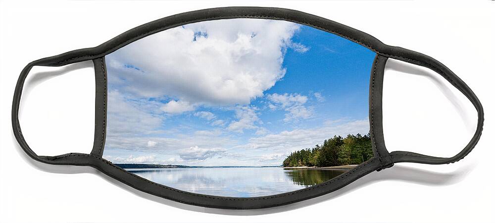 Bay Face Mask featuring the photograph Clouds Reflected in Puget Sound by Jeff Goulden