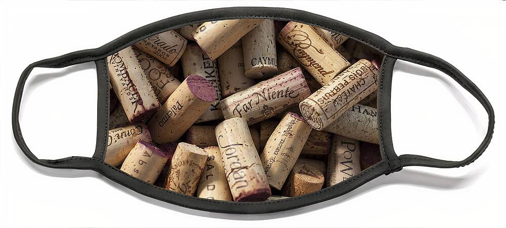 3scape Face Mask featuring the photograph Collection of Fine Wine Corks by Adam Romanowicz