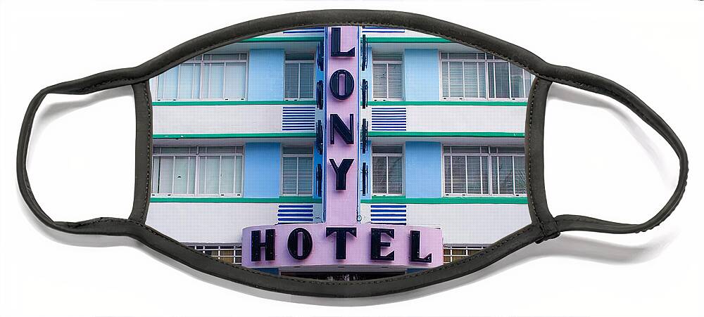 Colonyhotel Face Mask featuring the photograph Colony Hotel Daytime by Gary Dean Mercer Clark