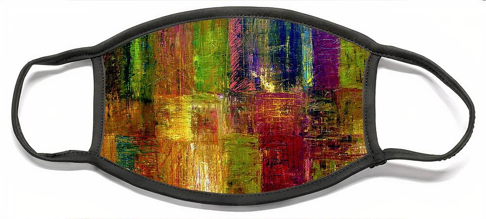 Abstract Face Mask featuring the painting Color Panel Abstract by Michelle Calkins