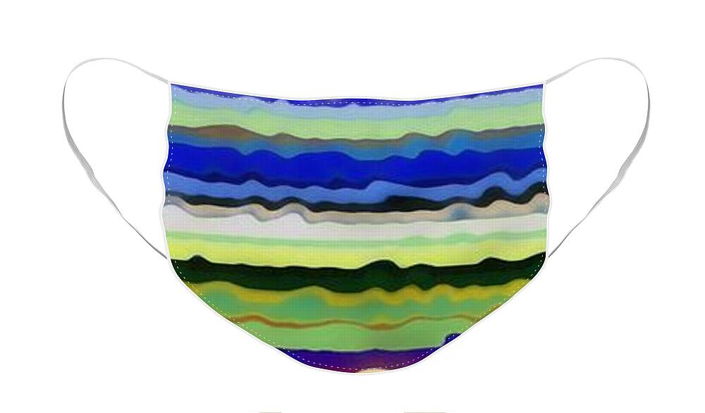 Textural Face Mask featuring the painting Color Waves No. 5 by Michelle Calkins