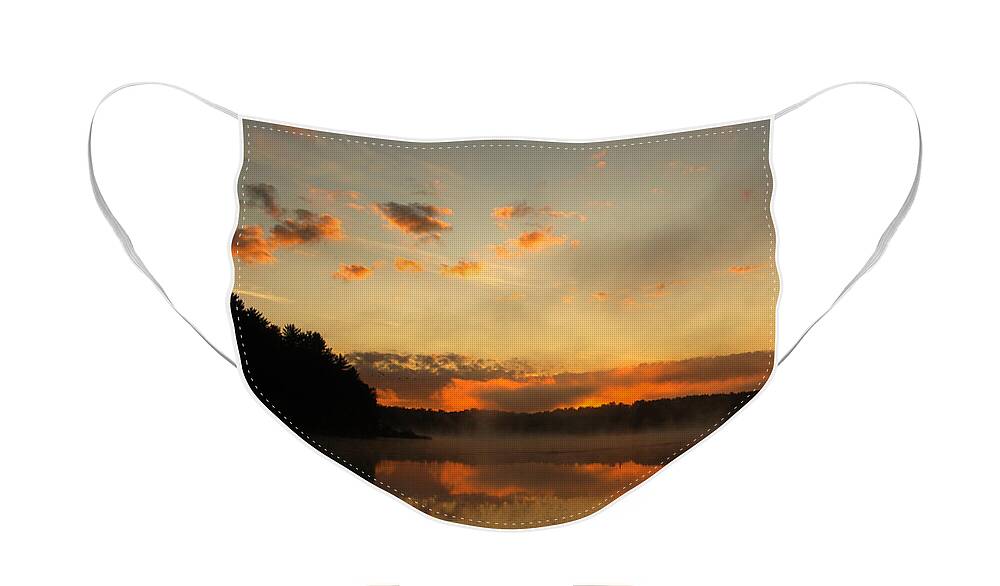 Sunrise Face Mask featuring the photograph Colored Clouds by Thomas Young