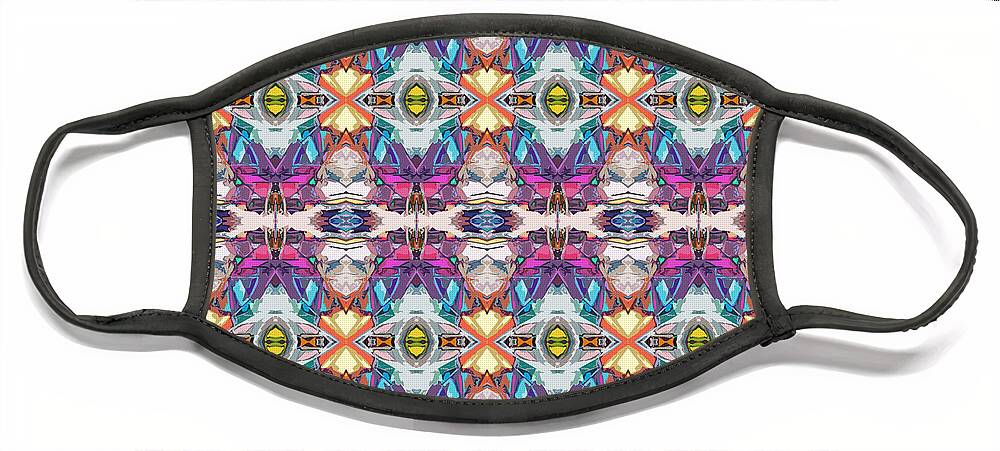 Abstract Face Mask featuring the digital art Colorful Abstract Pattern by Phil Perkins