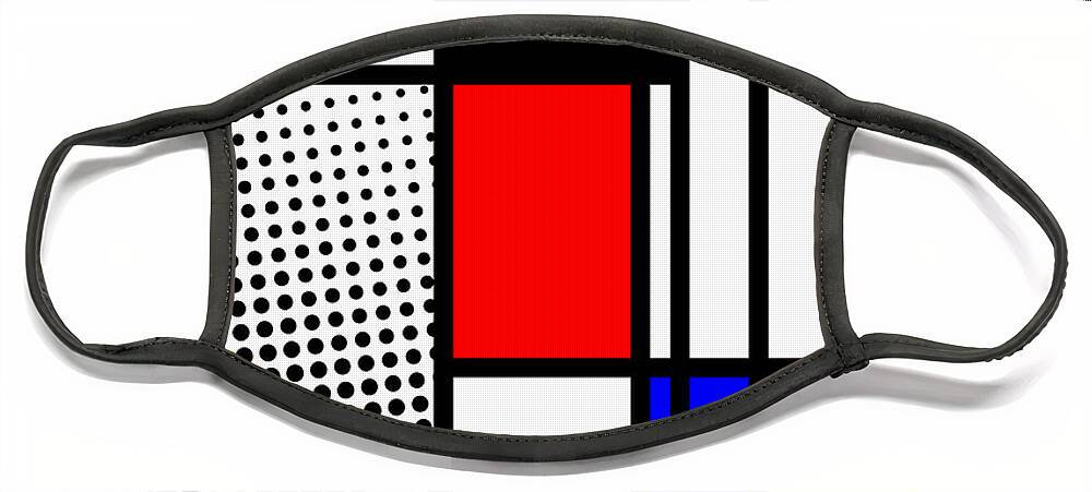 Mondrian Face Mask featuring the mixed media Composition 100 by Dominic Piperata