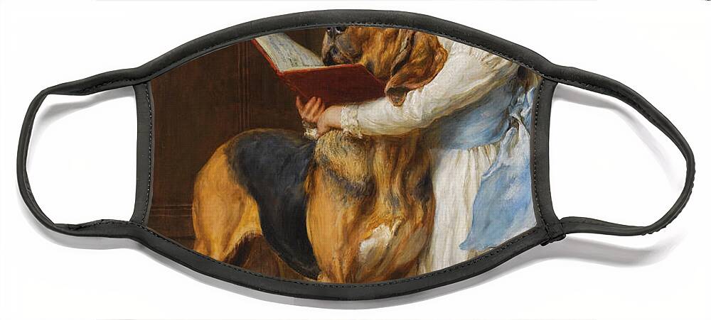 Briton Riviere Face Mask featuring the painting Compulsory Education by Briton Riviere