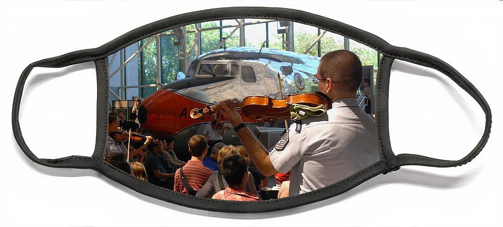 Air And Space Museum Face Mask featuring the photograph Concert Under the Planes by Kenny Glover