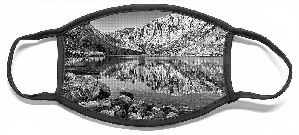 Landscape Face Mask featuring the photograph Convict Lake In Black And White by Mimi Ditchie