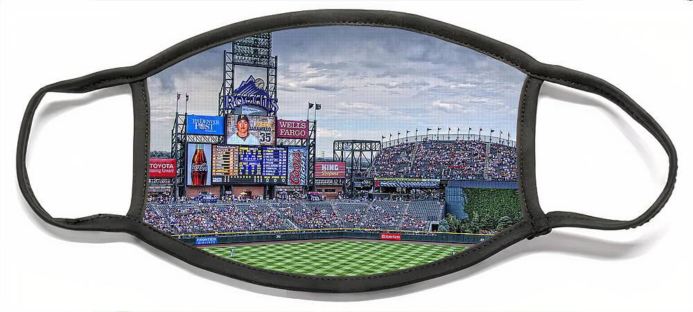 Coors Field Face Mask featuring the photograph Coors Field by Ron White