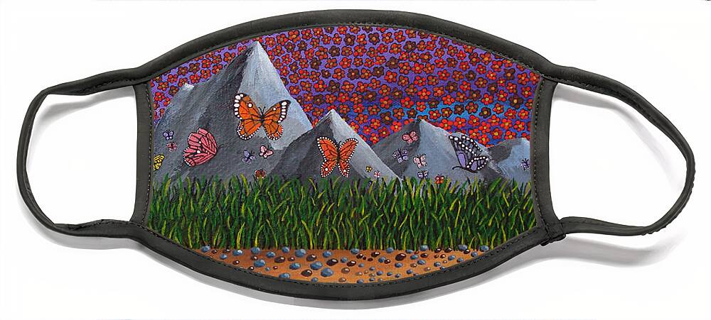 Butterflies Face Mask featuring the painting Copious by Mindy Huntress
