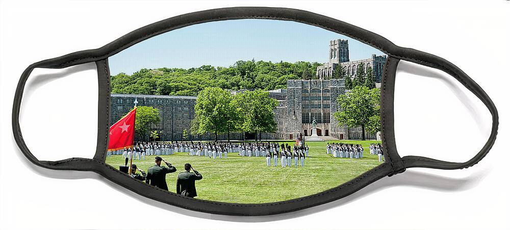 Usma Face Mask featuring the photograph Corps of Cadets Present Arms by Dan McManus