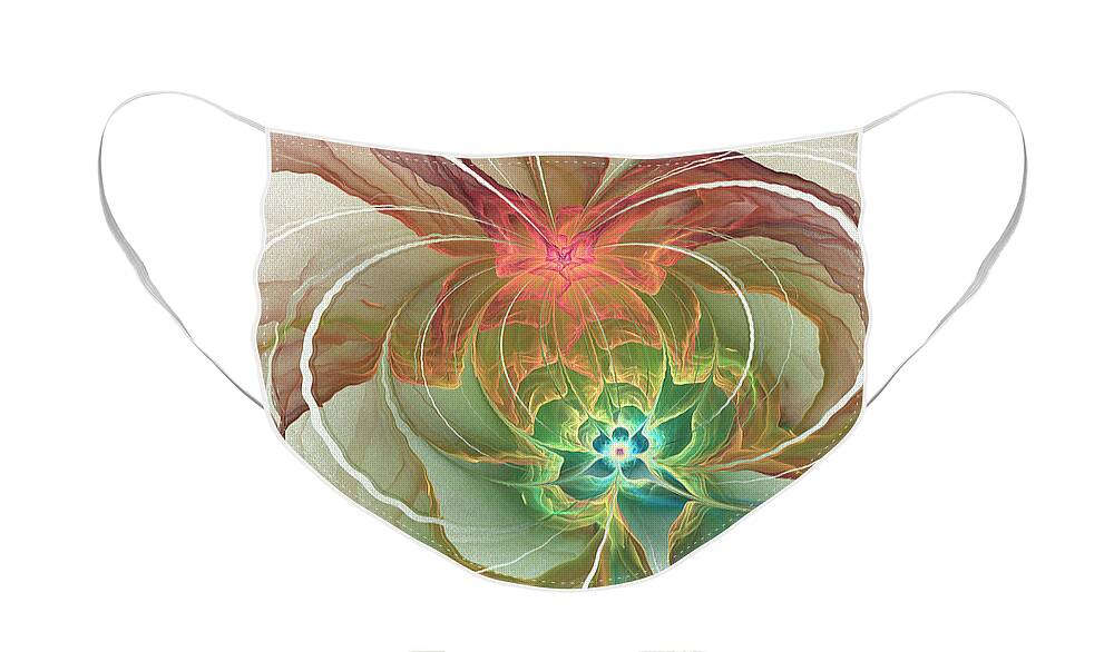 Corsage Face Mask featuring the digital art Corsage by Kiki Art