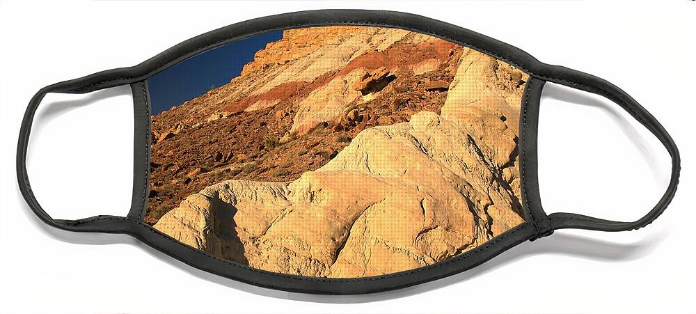 Cottonwood Road Face Mask featuring the photograph Cottonwood Colored Badlands by Adam Jewell