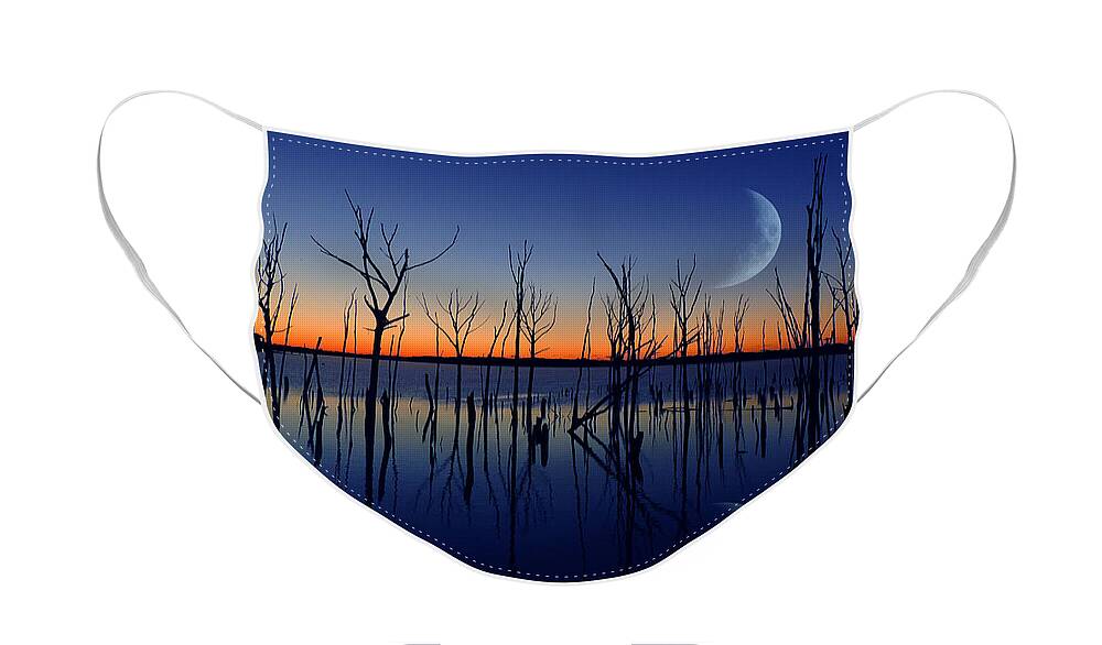 Crescent Moon Face Mask featuring the photograph The Crescent Moon by Raymond Salani III