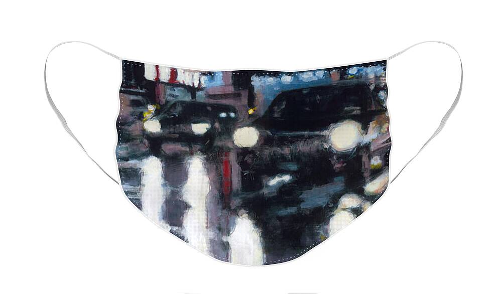Urban Landscape Face Mask featuring the painting Crossed by Robert Reeves