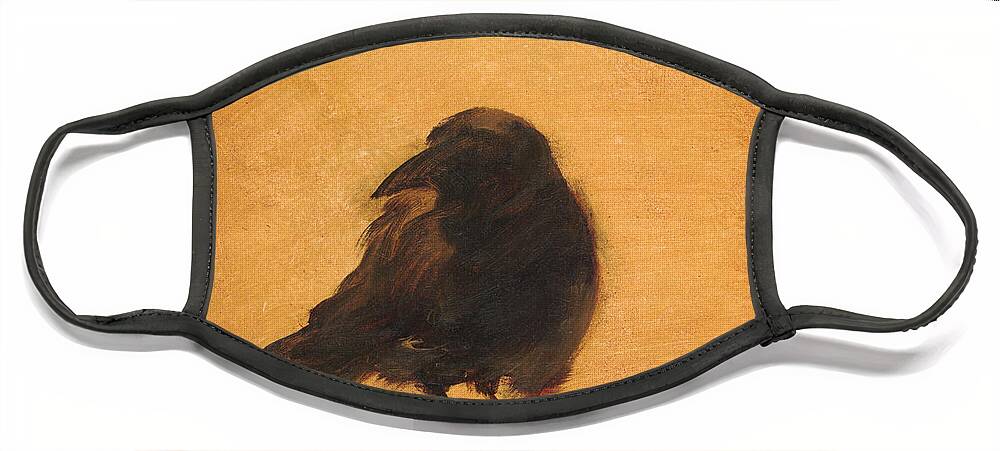 Crow Face Mask featuring the painting Crow 9 by David Ladmore