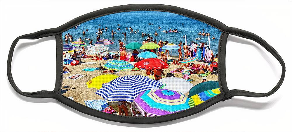 Beach Face Mask featuring the photograph Crowded Beach by Stefano Senise
