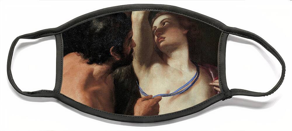 Andrea Sacchi Face Mask featuring the painting Daedalus and Icarus by Andrea Sacchi