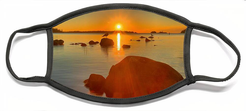 Isle Royale National Park Face Mask featuring the photograph Daisy Farm Sunrise by Adam Jewell