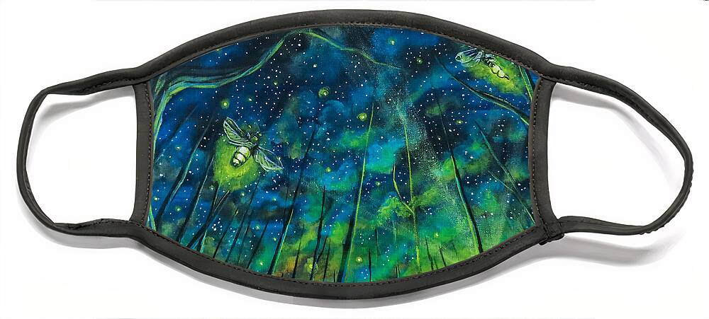 Lightning Bugs Face Mask featuring the painting Dance The Night Away by Joel Tesch