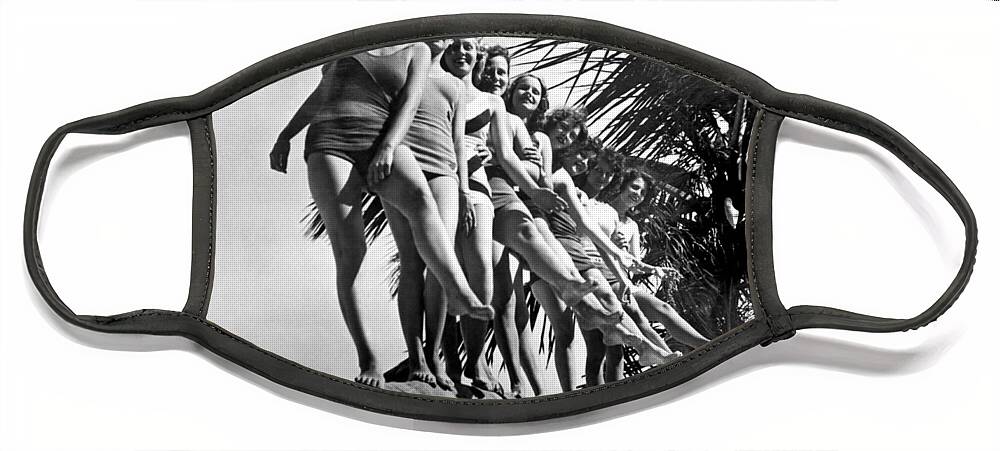1927 Face Mask featuring the photograph Dancers Practice On Palm Tree by Underwood Archives