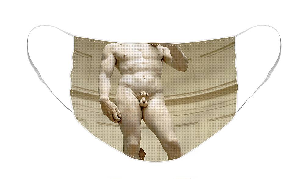 David Face Mask featuring the photograph David by Michelangelo Buonarroti