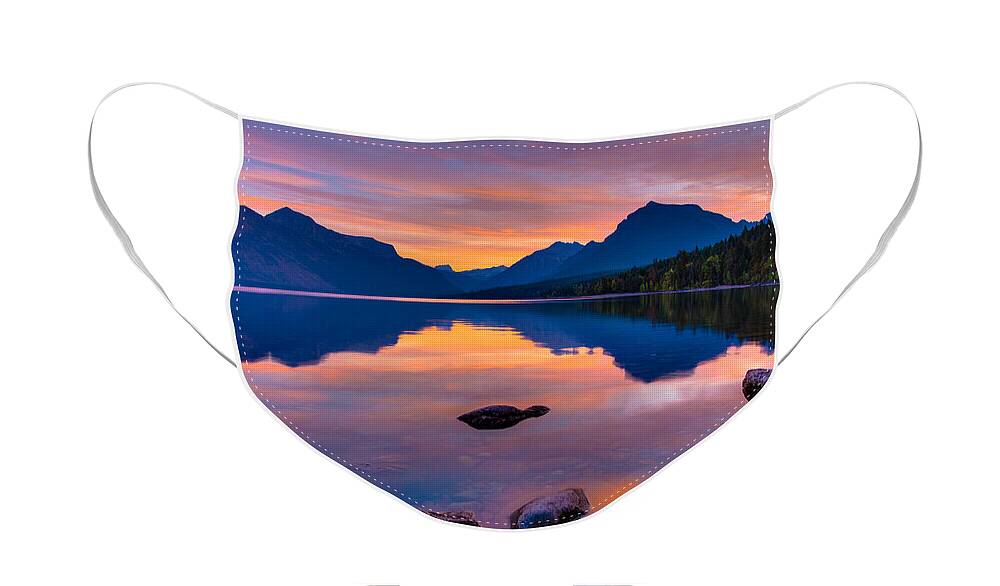 Glacier National Park Face Mask featuring the photograph Dawn at Lake McDonald by Adam Mateo Fierro