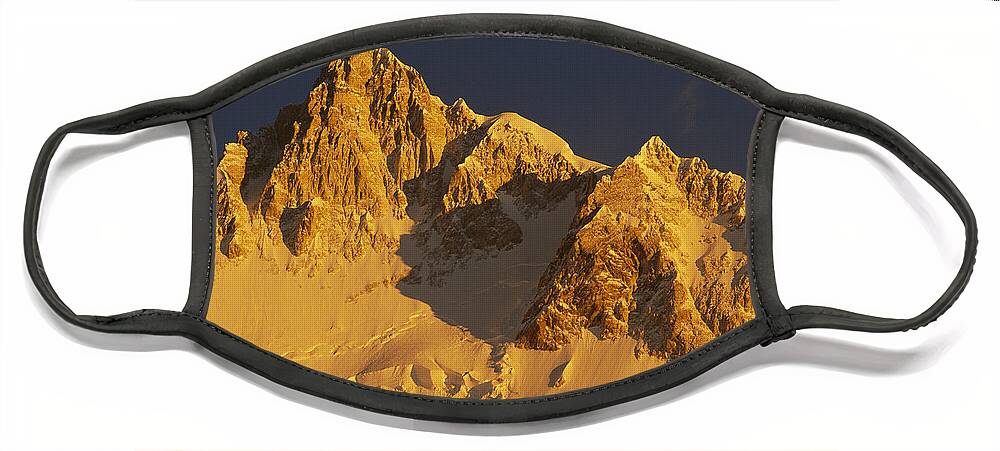 Feb0514 Face Mask featuring the photograph Dawn On Kangchenjunga Talung Face India by Colin Monteath