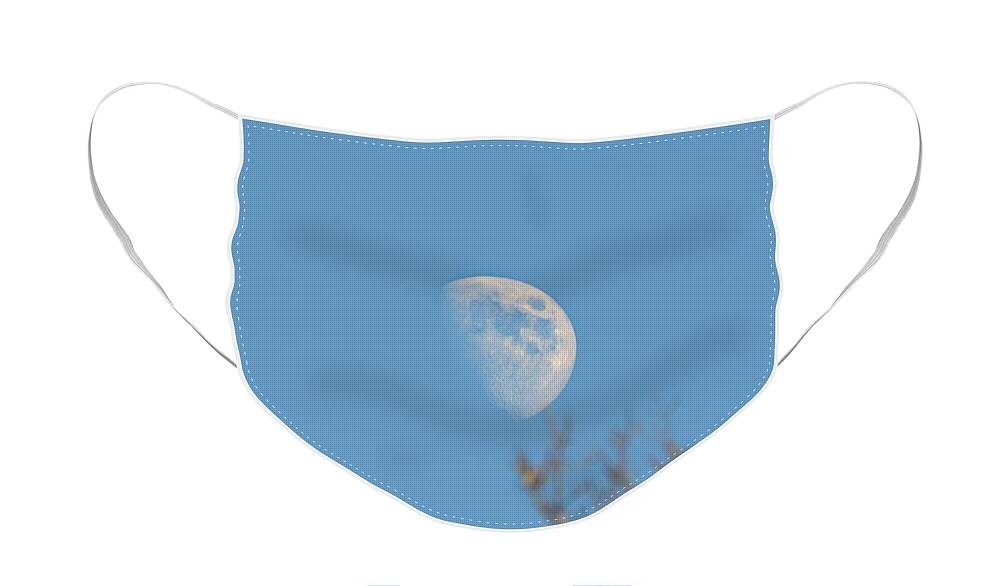 Moon Face Mask featuring the photograph Day Moon by Ally White