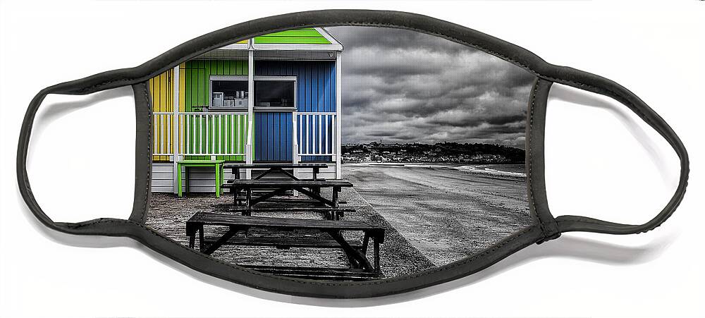 Jersey Face Mask featuring the photograph Deserted Cafe by Nigel R Bell