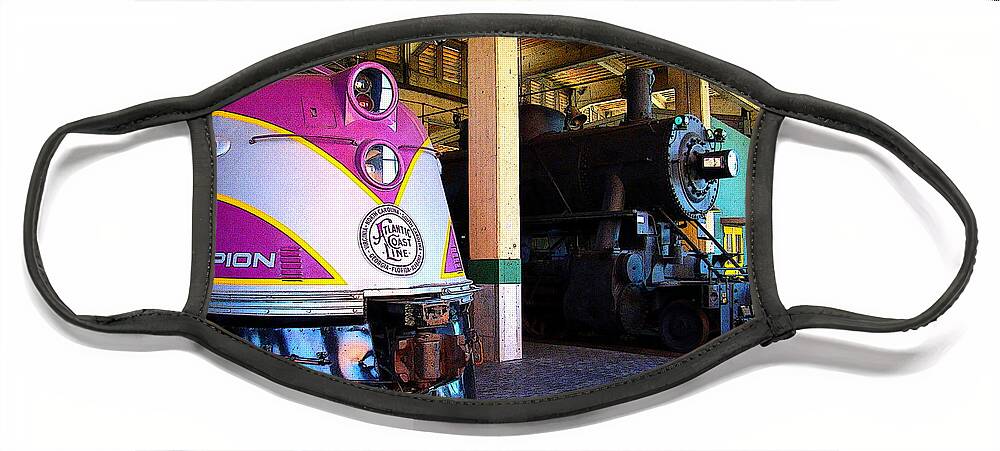 Fine Art Face Mask featuring the photograph Diesel and Steam by Rodney Lee Williams