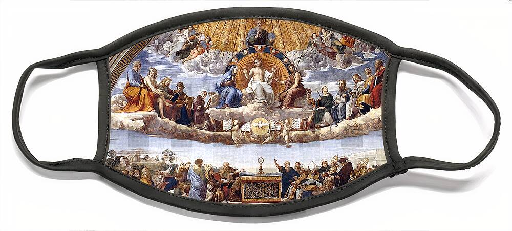 Vatican Face Mask featuring the painting Disputation of the Eucharist by Raphael