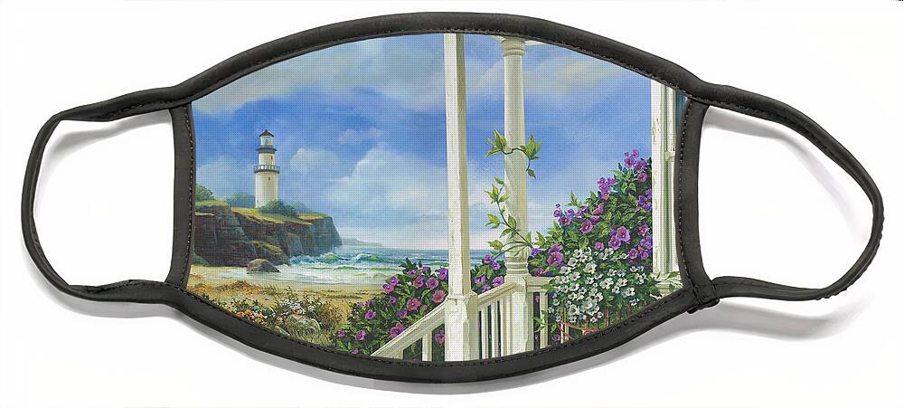 Lighthouse Face Mask featuring the painting Distant Dreams by Michael Humphries