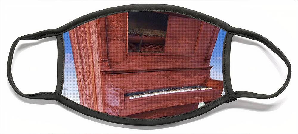 Distorted Upright Piano Face Mask featuring the photograph Distorted Upright Piano by Mike McGlothlen